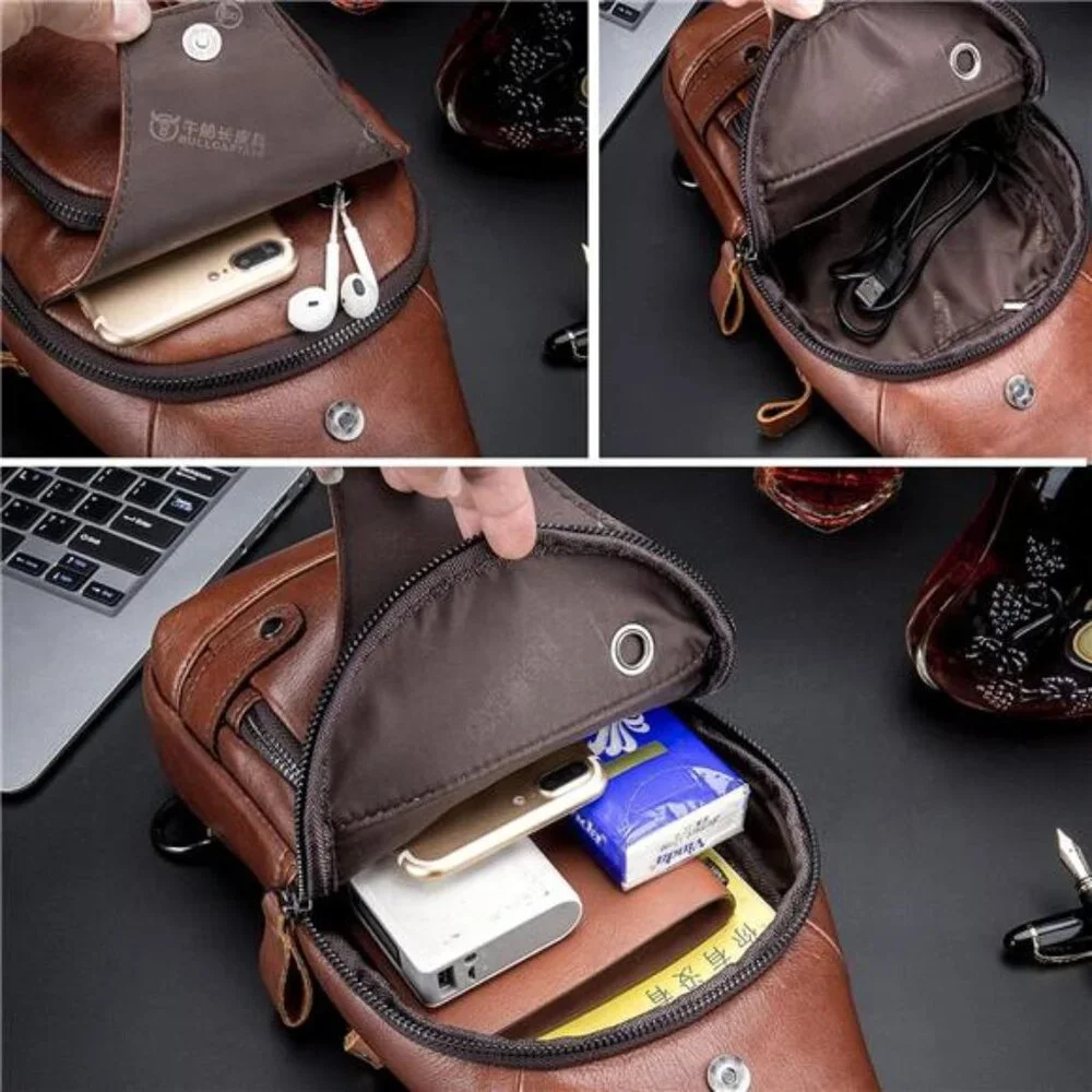 Genuine Leather Sling Bag for Men